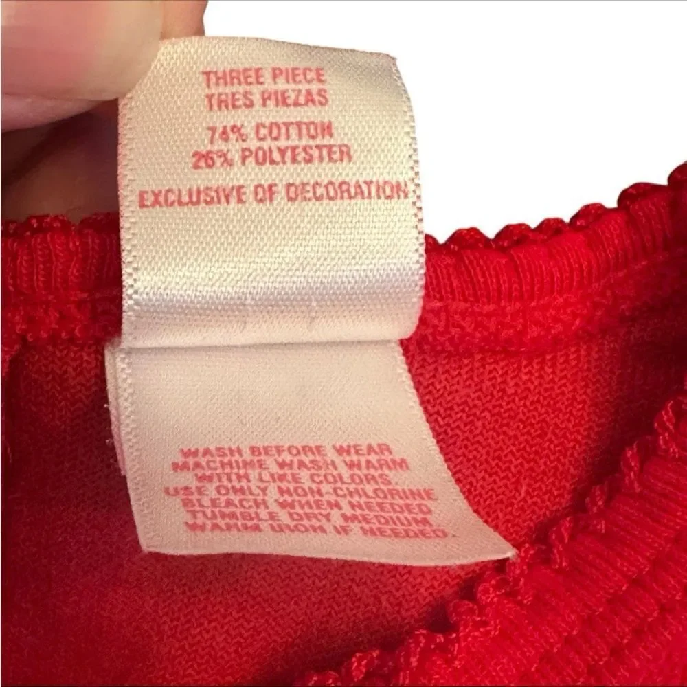 Vintage Carter’s Baby Girl Red Velour Christmas Santa Dress Size 6 Months